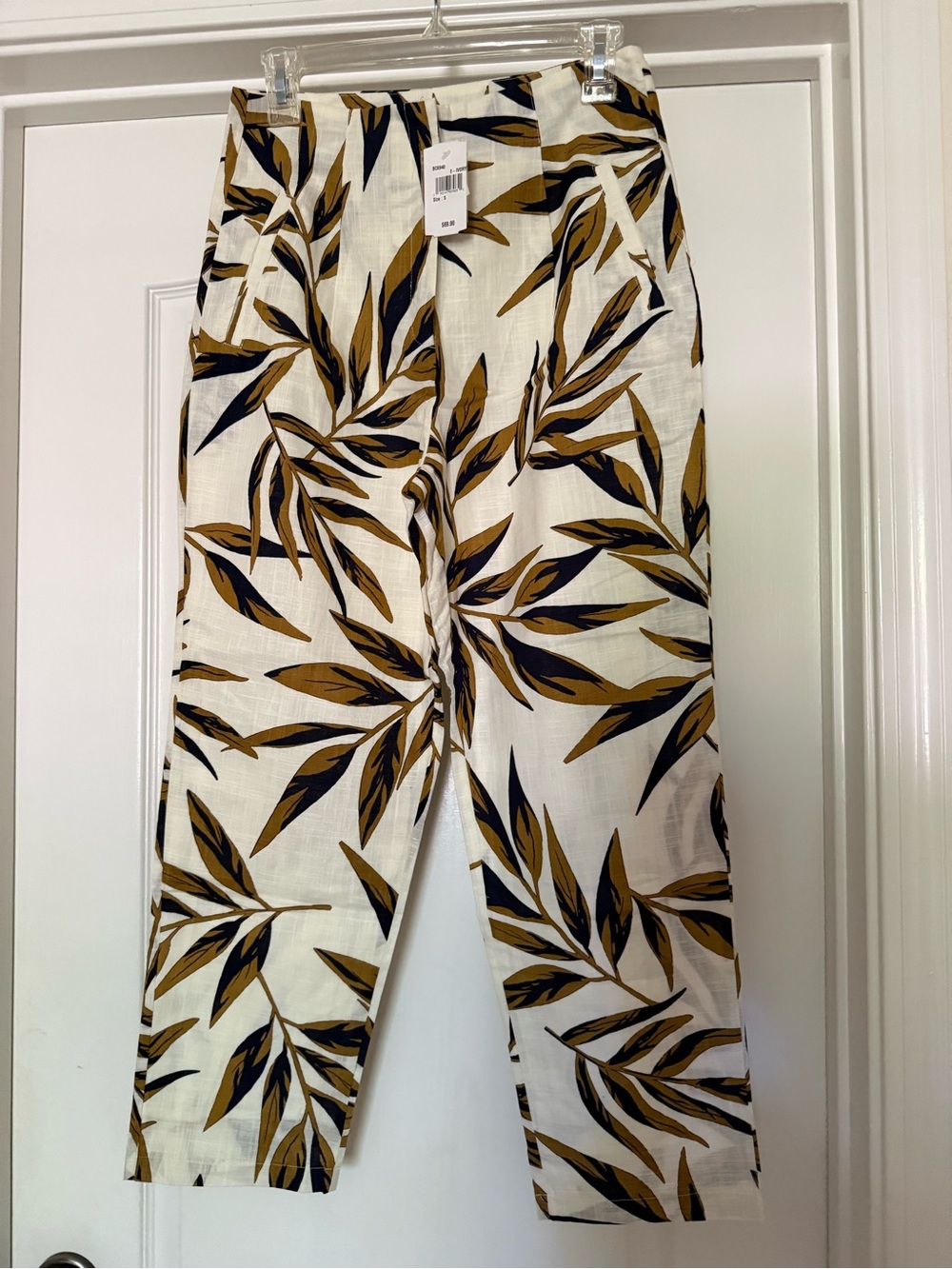J.O.A. High-Rise Cropped Pant, Cotton, Printed, Small, NWT